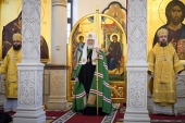 Патриаршая проповедь после Литургии в храме святителя Спиридона Тримифунтского в Коптеве г. Москвы
