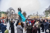 В городе Печоры состоялось открытие памятника Архистратигу Михаилу