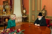 Святейший Патриарх Кирилл встретился с директором Департамента информации и печати МИД России М.В. Захаровой