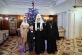 Святейший Патриарх Кирилл встретился с 11-летним школьником Лукой Стукалиным