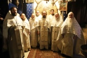 Clergy of the Russian Ecclesiastical Mission celebrate Liturgy in Bethlehem Grotto of the Nativity