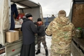 Клирик Орловской епархии доставил в зону СВО большой гуманитарный груз