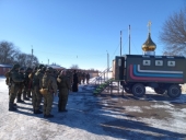 Похідний храм преподобного Сергія Радонезького доставлено до навчального центру Волгоградського гарнізону
