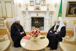 Зустріч Святішого Патріарха Кирила з митрополитом Будапештським Іларіоном