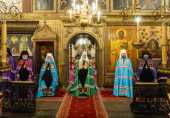 Предстоятель Русской Церкви совершил Литургию в Патриаршем Успенском соборе