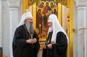 Встреча Святейшего Патриарха Кирилла со Святейшим Патриархом Сербским Порфирием