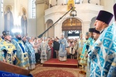 В праздник Благовещения Пресвятой Богородицы Патриарший экзарх всея Беларуси совершил Литургию в Ляденском мужском монастыре