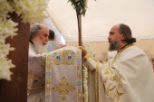 Ο επικεφαλής της Ρωσικής Εκκλησιαστικής Αποστολής συλλειτούργησε με τον Πατριάρχη Ιεροσολύμων κατά την εορτή του Ευαγγελισμού με το παλαιό