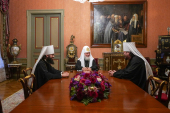 Встреча Святейшего Патриарха Кирилла с председателем Отдела внешних церковных связей и Патриаршим экзархом Западной Европы