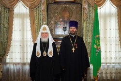 Зустріч Святішого Патріарха Кирила з керівником Патріаршої служби протоколу протоієреєм Андрієм Бондаренком