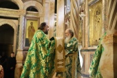 Ο επικεφαλής της Ρωσικής Εκκλησιαστικής Αποστολής στην Ιερουσαλήμ συμμετείχε στην πατριαρχική Θεία Λειτουργία την Κυριακή των Βαΐων