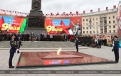 Предстоятель Белорусской Православной Церкви принял участие в церемонии возложения венков к монументу Победы в Минске