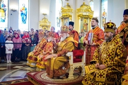 У Неділю 3-ю після Великодня Святіший Патріарх Кирил звершив Літургію в Георгіївському соборі в Одинцові Московської області