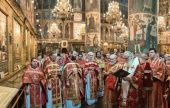 В день памяти святителя Геронтия председатель Синодального отдела по монастырям и монашеству совершил Литургию в Патриаршем Успенском соборе Московского Кремля