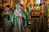 В канун дня памяти преподобных Сергия и Германа Святейший Патриарх Кирилл совершил всенощное бдение в Валаамском монастыре