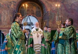 Святіший Патріарх Кирил прибув до Свято-Троїцької Сергієвої лаври та очолив читання акафіста преподобному Сергію Радонезькому