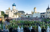 The Primate of the Russian Church celebrates All-night Vigil at the Lavra of the Holy Trinity and St. Sergius
