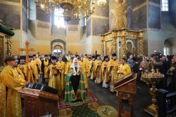 В день памяти святителя Тихона и отцов Поместного Собора 1917-1918 годов Святейший Патриарх Кирилл совершил Литургию в Донском монастыре г. Москвы и возглавил хиротонию архимандрита Николая (Пашкова) во епископа Георгиевского и Прасковейского