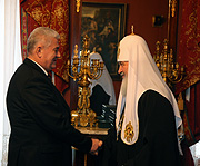 Состоялась встреча Святейшего Патриарха Кирилла с президентом Молдавии Владимиром Ворониным