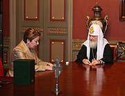 Святейший Патриарх Кирилл встретился с постоянным представителем Российской Федерации при ЮНЕСКО Э.В. Митрофановой
