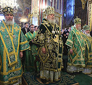 Патриаршее служение в Троице-Сергиевой лавре в день памяти преподобного Сергия Радонежского