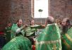 Первая Божественная литургия в строящемся храме преподобной Евфросинии в Москве