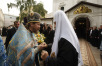 Патриаршее служение в день праздника Владимирской иконы Божией Матери в Сретенском монастыре