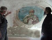 В храме святой великомученицы Екатерины ведутся интенсивные работы по восстановлению фресок