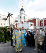 На московском подворье Соловецкого монастыря в праздник Рождества Пресвятой Богородицы состоялось архиерейское богослужение
