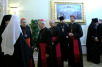 Встреча Святейшего Патриарха Алексия с французской делегацией, возглавляемой католическим архиепископом Парижа кардиналом Андре Вен-Труа