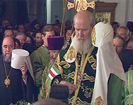 Святейший Патриарх Алексий совершил молебен у раки с мощами преподобных Сергия и Германа Валаамских