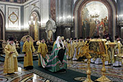 В праздник Торжества Православия Святейший Патриарх Алексий совершил Божественную литургию в храме Христа Спасителя