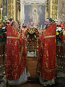 В день памяти мученика Трифона Святейший Патриарх Кирилл совершил Божественную литургию в храме Знамения в Переяславской слободе