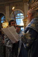 В канун дня Похвалы Пресвятой Богородице Святейший Патриарх совершил утреню в столичном Богоявленском соборе
