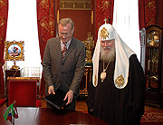 Встреча Святейшего Патриарха Алексия с Послом Латвии в РФ господином Андрисом Тейкманисом