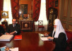 Встреча Святейшего Патриарха Кирилла с руководителем фонда «Русский мир» В.А. Никоновым