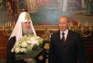 Встреча Святейшего Патриарха Алексия и президента России Владимира Путина в день рождения Его Святейшества
