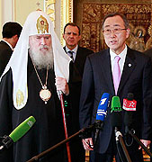 Интервью Святейшего Патриарха Алексия и Генерального Секретаря ООН Пан Ги Муна по итогам совместной встречи