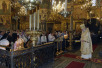 Архиерейское богослужение в Успенском соборе Кремля в день памяти святителя Филиппа, митрополита Московского