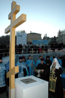 Освящение закладного камня в основание Казанского храма в Нижнем Новгороде