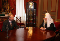 Святейший Патриарх Алексий встретился с послом Латвии в России Андрисом Тейкманисом