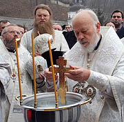 В день празднования Богоявления митрополит Киевский Владимир совершил Божественную литургию в Трапезном храме Киево-Печерской лавры