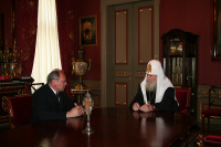 Состоялась встреча Святейшего Патриарха с советником-посланником посольства Республики Беларусь в России