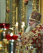 В день памяти мученика Трифона архиепископ Истринский Арсений совершил Божественную литургию в храме Знамения в Переяславской слободе