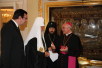 Встреча Святейшего Патриарха Кирилла с епископом Винченцо Пальей и профессором Адриано Роккуччи
