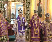 Святейший Патриарх Кирилл совершил Божественную литургию в Спасском Староярмарочном соборе Нижнего Новгорода