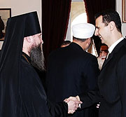 Представитель Патриарха Московского и всея Руси при Антиохийском Патриархе принял участие во встрече с президентом Сирии