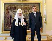 Состоялась встреча Святейшего Патриарха Кирилла с Президентом Республики Черногория Ф. Вуяновичем