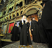Святейший Патриарх Кирилл посетил Успенский кафедральный собор Ростова Великого