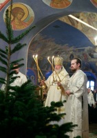 Местоблюститель Патриаршего престола в Рождественский сочельник совершил Литургию в Новоспасском ставропигиальном монастыре